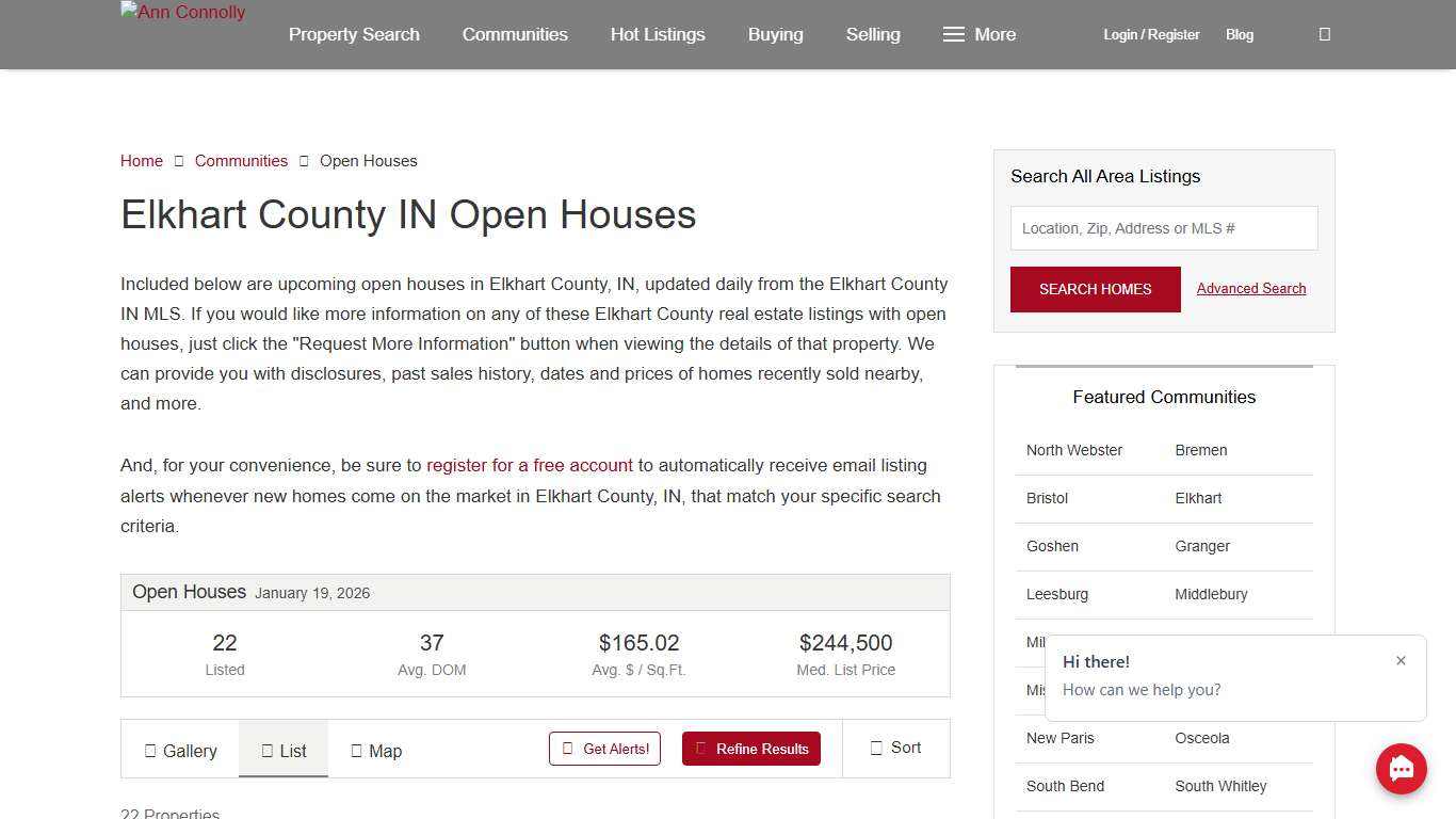 Elkhart County IN Open Houses | Elkhart County IN Real Estate