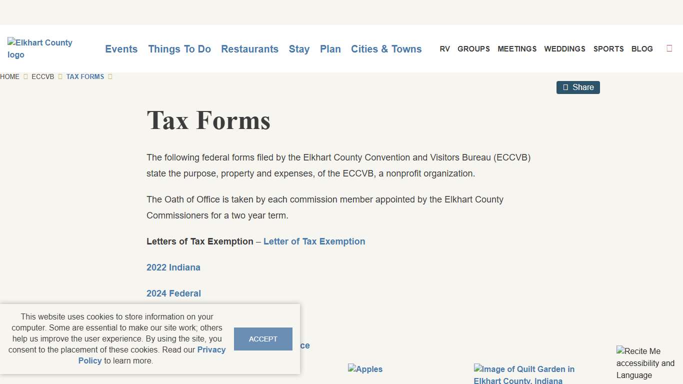 ECCVB Tax Forms | Heritage Trail Adventures